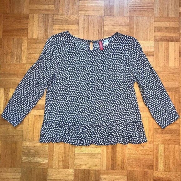 H&M Floral Peplum Blouse Size 6 Romantic Boho Chic Everyday Style - Picture 3 of 10